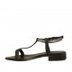 Sandalo infradito da donna con cinturino in pelle stampata nera e canna di fucile tacco 2 - Misure disponibili: 43, 44