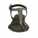Sandalo infradito da donna con cinturino in pelle stampata nera e canna di fucile tacco 2 - Misure disponibili: 43, 44