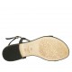 Sandalo infradito da donna con cinturino in pelle stampata nera e canna di fucile tacco 2 - Misure disponibili: 43, 44