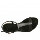 Sandalo infradito da donna con cinturino in pelle stampata nera e canna di fucile tacco 2 - Misure disponibili: 43, 44