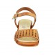 Sandalo da donna con cinturino in pelle forata cuoio tacco 3 - Misure disponibili: 42, 43, 44
