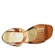 Sandalo da donna con cinturino in pelle forata cuoio tacco 3 - Misure disponibili: 42, 43, 44