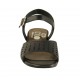 Sandale pour femmes avec courroie en cuir perforé noir talon 3 - Pointures disponibles:  43