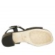 Sandalo da donna con cinturino in pelle forata nera tacco 3 - Misure disponibili: 43