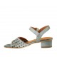 Sandalo da donna con cinturino in pelle forata blu avio tacco 3 - Misure disponibili: 43, 44, 45