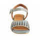 Sandalo da donna con cinturino in pelle forata blu avio tacco 3 - Misure disponibili: 43, 44, 45