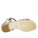Sandalo da donna con cinturino in pelle forata blu avio tacco 3 - Misure disponibili: 43, 44, 45