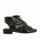 Woman's highfronted sandal with zipper in black leather heel 2 - Available sizes:  33