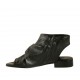 Woman's highfronted sandal with zipper in black leather heel 2 - Available sizes:  33