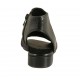 Sandalia con frontal alto y cremallera para mujer en piel negra tacon 2 - Tallas disponibles:  33