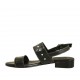 Sandalo da donna con borchie in pelle nera tacco 2 - Misure disponibili: 42, 43, 45
