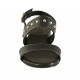 Sandalo da donna con borchie in pelle nera tacco 2 - Misure disponibili: 42, 43, 45