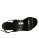 Woman's sandal with studs in black leather heel 2 - Available sizes:  42, 43, 45