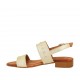 Woman's sandal with studs in platinum leather heel 2 - Available sizes:  34, 42, 43, 44