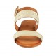 Sandale pour femmes avec goujons en cuir platine talon 2 - Pointures disponibles:  34, 42, 43, 44