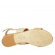 Sandale pour femmes avec goujons en cuir platine talon 2 - Pointures disponibles:  34, 42, 43, 44