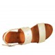 Woman's sandal with studs in platinum leather heel 2 - Available sizes:  34, 42, 43, 44