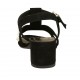 Sandalo da donna con perle e cinturino in camoscio nero tacco 4 - Misure disponibili: 32, 33, 42, 43