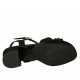 Woman's sandal with pearls and strap in black suede heel 4 - Available sizes:  32, 33, 42, 43