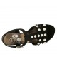 Woman's sandal with pearls and strap in black suede heel 4 - Available sizes:  32, 33, 42, 43