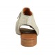 Sandalia con frontal alto y cremallera para mujer en piel perforada gris tacon 2 - Tallas disponibles:  33, 34