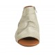 Sandalia con frontal alto y cremallera para mujer en piel perforada gris tacon 2 - Tallas disponibles:  33, 34