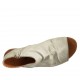 Woman's highfronted sandal with zipper in grey pierced leather heel 2 - Available sizes:  33, 34