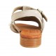 Sandale pour femmes avec perles et courroie en daim gris tourterelle talon 2 - Pointures disponibles:  43