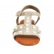 Sandale pour femmes avec perles et courroie en daim gris tourterelle talon 2 - Pointures disponibles:  43