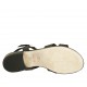 Sandalo da donna con cinturino e perle in pelle nera tacco 2 - Misure disponibili: 42, 43