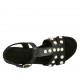 Sandalo da donna con cinturino e perle in pelle nera tacco 2 - Misure disponibili: 42, 43