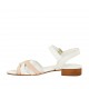 Woman's strap sandal in white, silver and pink leather heel 2 - Available sizes:  33