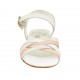 Woman's strap sandal in white, silver and pink leather heel 2 - Available sizes:  33