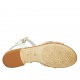 Woman's strap sandal in white, silver and pink leather heel 2 - Available sizes:  33