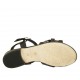 Sandalia para mujer con cinturon en piel negra y imprimida gris tacon 2 - Tallas disponibles:  33, 43