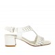 Sandalo da donna in pelle forata bianca tacco 4 - Misure disponibili: 34, 42, 43, 44, 45