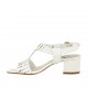 Sandalo da donna in pelle forata bianca tacco 4 - Misure disponibili: 34, 42, 43, 44, 45