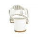 Sandale pour femmes en cuir perforé blanc talon 4 - Pointures disponibles:  43, 44, 45