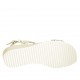 Sandalo da donna in pelle forata stampata platino zeppa 4 - Misure disponibili: 44