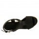 Sandalia para mujer en piel perforada negra con plataforma y cuña 7 - Tallas disponibles:  32, 43