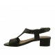 Sandalo da donna in pelle forata nera tacco 3 - Misure disponibili: 33, 43, 44, 45