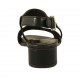 Sandale pour femmes en cuir perforé noir talon 3 - Pointures disponibles:  33, 43, 45
