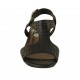 Sandalo da donna in pelle forata nera tacco 3 - Misure disponibili: 33, 43, 44, 45