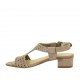 Sandalo da donna in camoscio forato grigio tortora tacco 3 - Misure disponibili: 43, 44