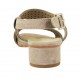 Sandale pour femmes en daim perforé gris tourterelle talon 3 - Pointures disponibles:  43, 44