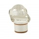 Sandalia para mujer en piel imprimida perforada plateada tacon 3 - Tallas disponibles:  43, 44