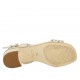 Sandalo da donna in pelle forata stampata argento tacco 3 - Misure disponibili: 43, 44, 45
