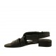 Sandalo da donna con borchie in pelle nera tacco 2 - Misure disponibili: 33, 34, 42