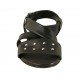 Sandalia para mujer con tachuelas en piel negra tacon 2 - Tallas disponibles:  33, 34