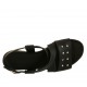 Sandalia para mujer con tachuelas en piel negra tacon 2 - Tallas disponibles:  33, 34